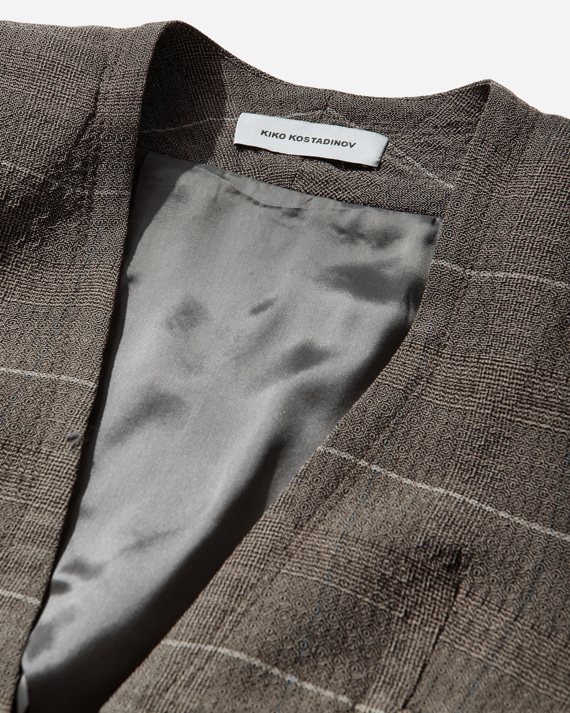 Kiko Kostadinov Andras Tailored Jacket Taupe Check Coats and Jackets Jackets KKSS26J01 39