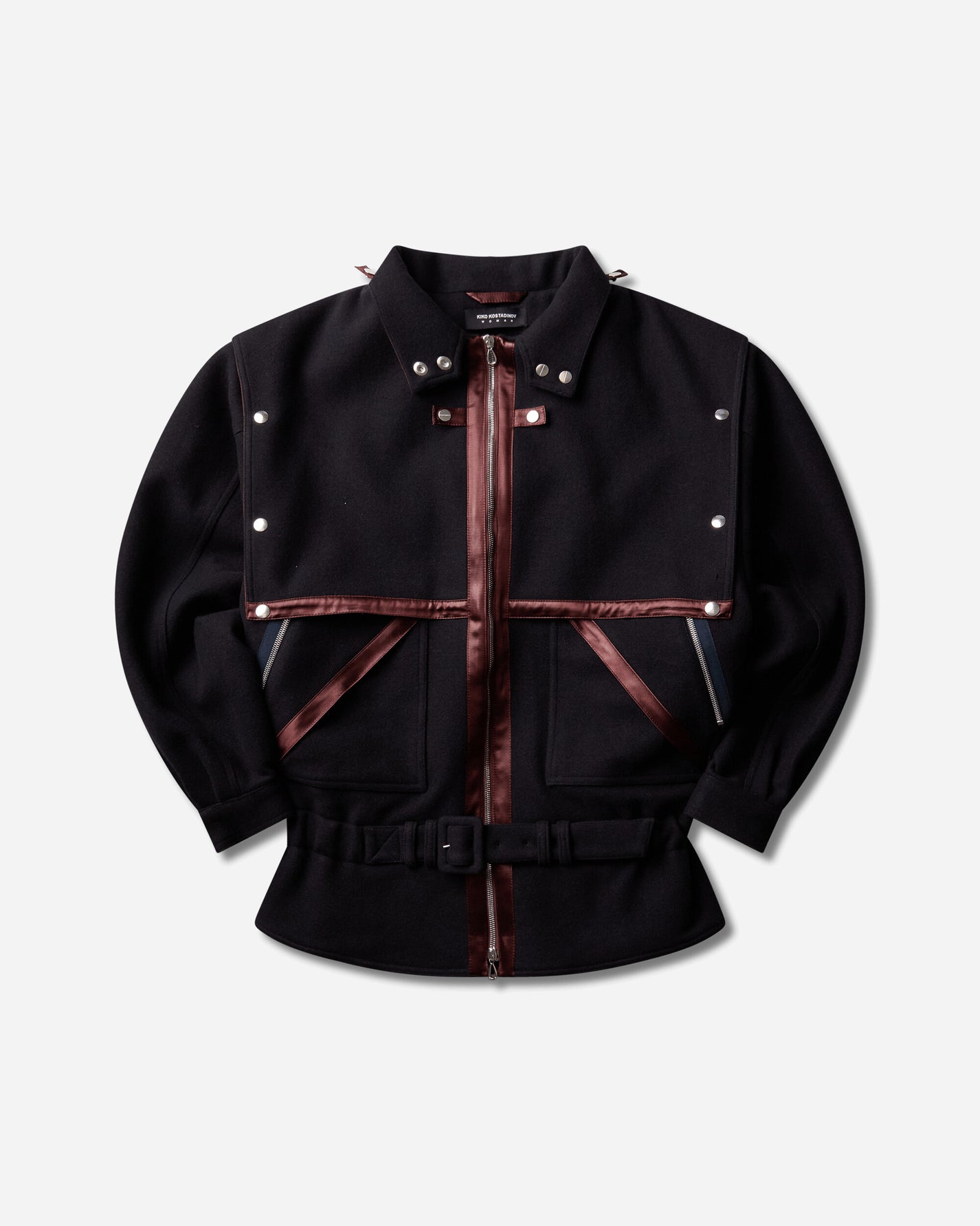 Kiko Kostadinov Wmns Heron Belted Jacket Midnight Blue Coats and Jackets Jackets KKWAW26J03 29