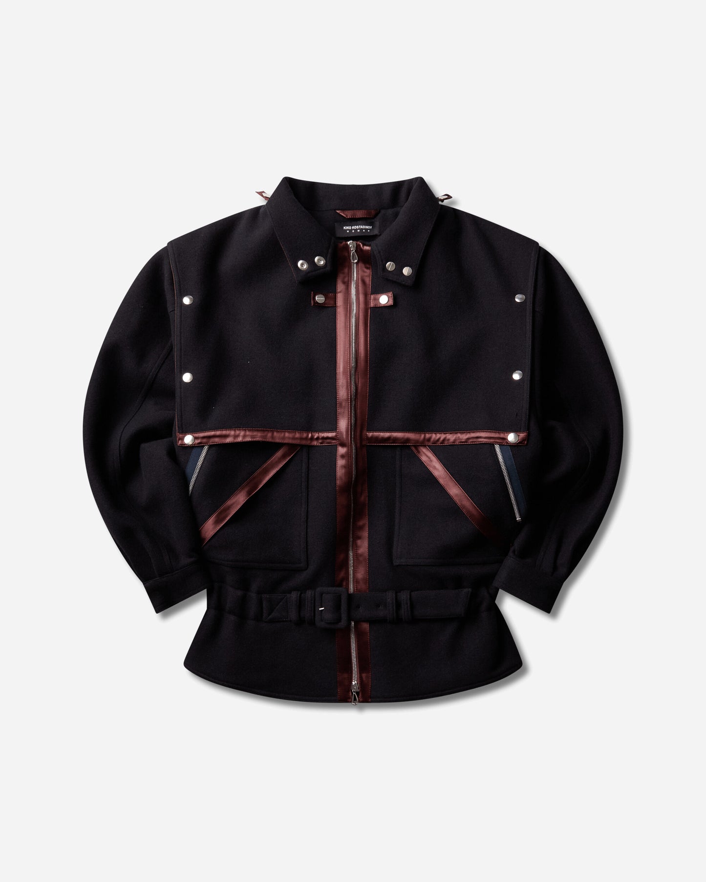 Kiko Kostadinov Wmns Heron Belted Jacket Midnight Blue Coats and Jackets Jackets KKWAW26J03 29