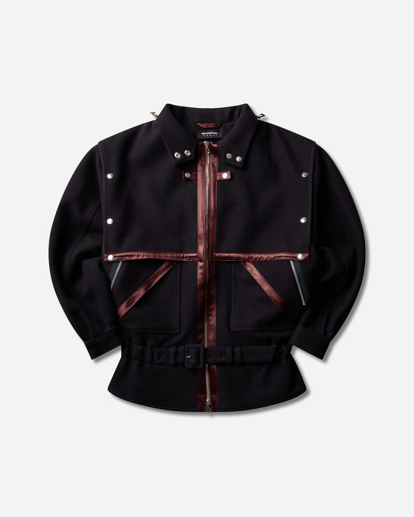 Kiko Kostadinov Wmns Heron Belted Jacket Midnight Blue Coats and Jackets Jackets KKWAW26J03 29