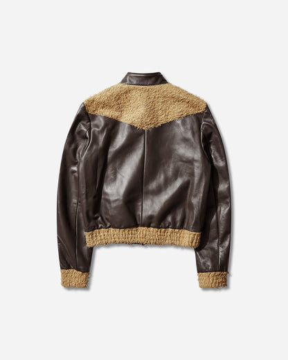 Kiko Kostadinov Wmns Konrad Leather Jacket Black Coffee Coats and Jackets Leather Jackets KKWSS26J01-25 001