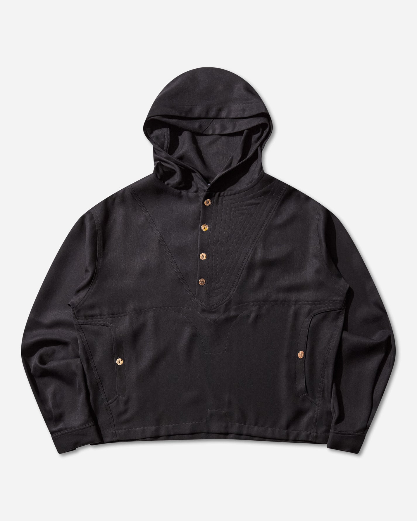 Kiko Kostadinov Slatina Hooded Top Ls Coal Black Shirts Longsleeve Shirt KKAW25TP04 63