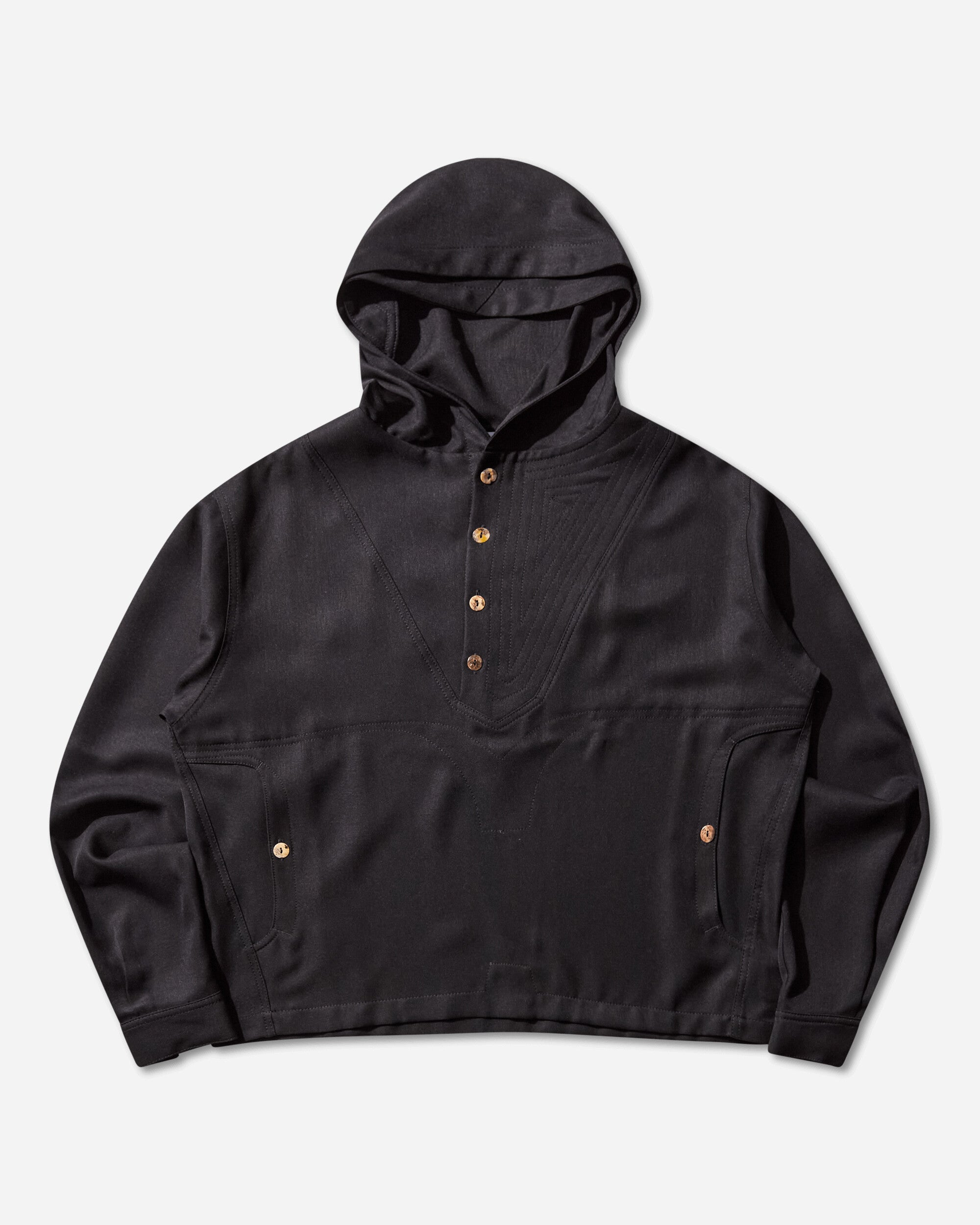 Kiko Kostadinov Slatina Hooded Top Ls Coal Black Shirts Longsleeve Shirt KKAW25TP04 63