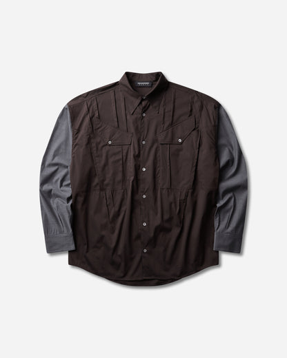 Kiko Kostadinov Wmns Weka Shirt Wood Brown Stripe Shirts Overshirt KKWAW26SH03 51