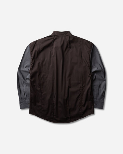 Kiko Kostadinov Wmns Weka Shirt Wood Brown Stripe Shirts Overshirt KKWAW26SH03 51