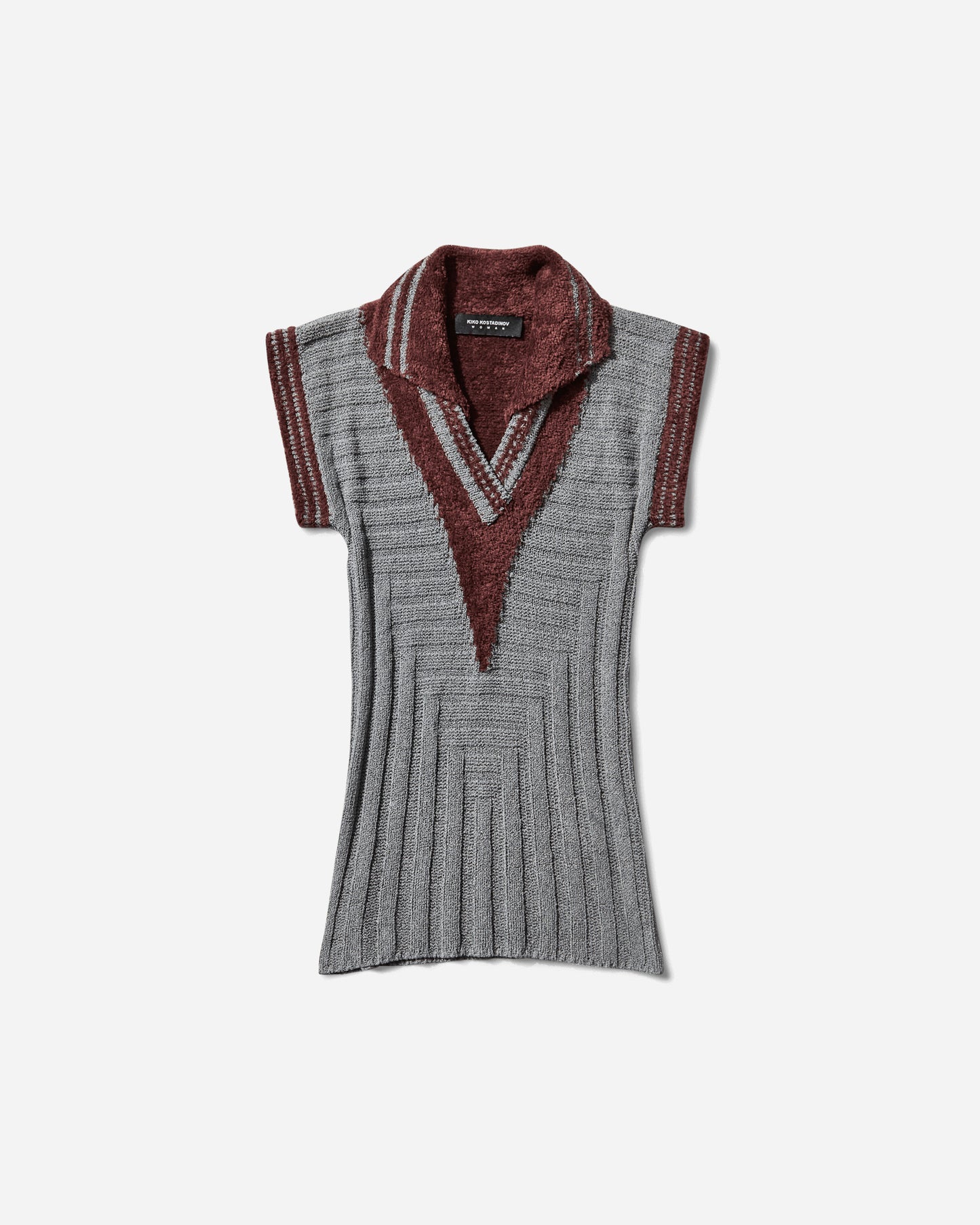 Kiko Kostadinov Wmns Quimby Sleeveless Polo Speckled Fossil Grey T-Shirts Polo KKWAW25KN12 131