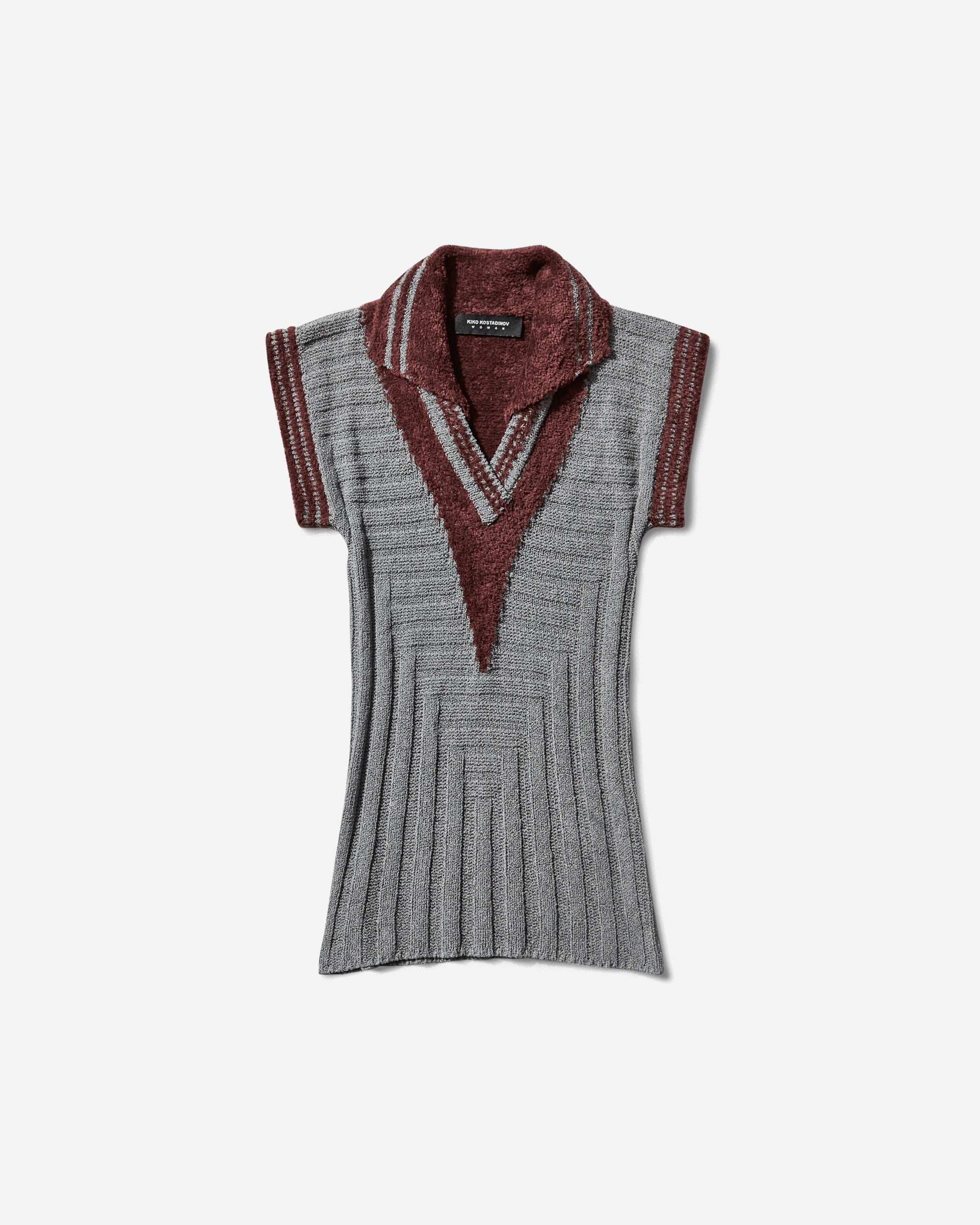 Kiko Kostadinov Wmns Quimby Sleeveless Polo Speckled Fossil Grey T-Shirts Polo KKWAW25KN12 131