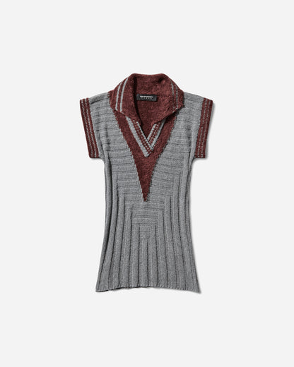 Kiko Kostadinov Wmns Quimby Sleeveless Polo Speckled Fossil Grey T-Shirts Polo KKWAW25KN12 131