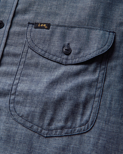 Lee 101 101 Heritage Ww Shirt Dry Blue Dry Blue Shirts Longsleeve Shirt F112372625 Dry Blue