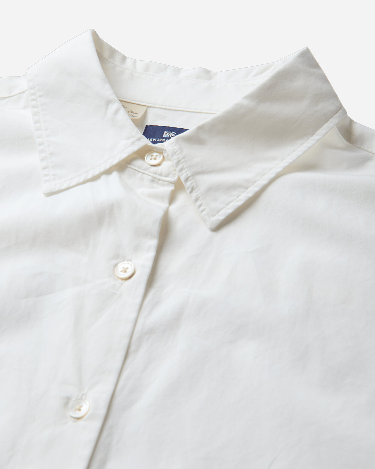 Levi's Wmns Blue Tab Core Ls Woven Neutrals White Shirts Blouses 006UD 0002