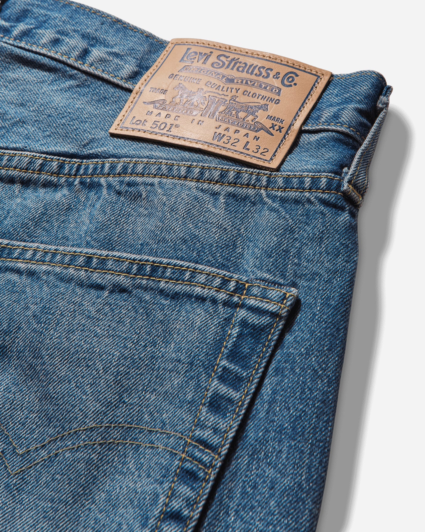 Levi's Blue Tab 1980S 501 Med Indigo  Worn In Med Indigo Pants Denim A5875 0013