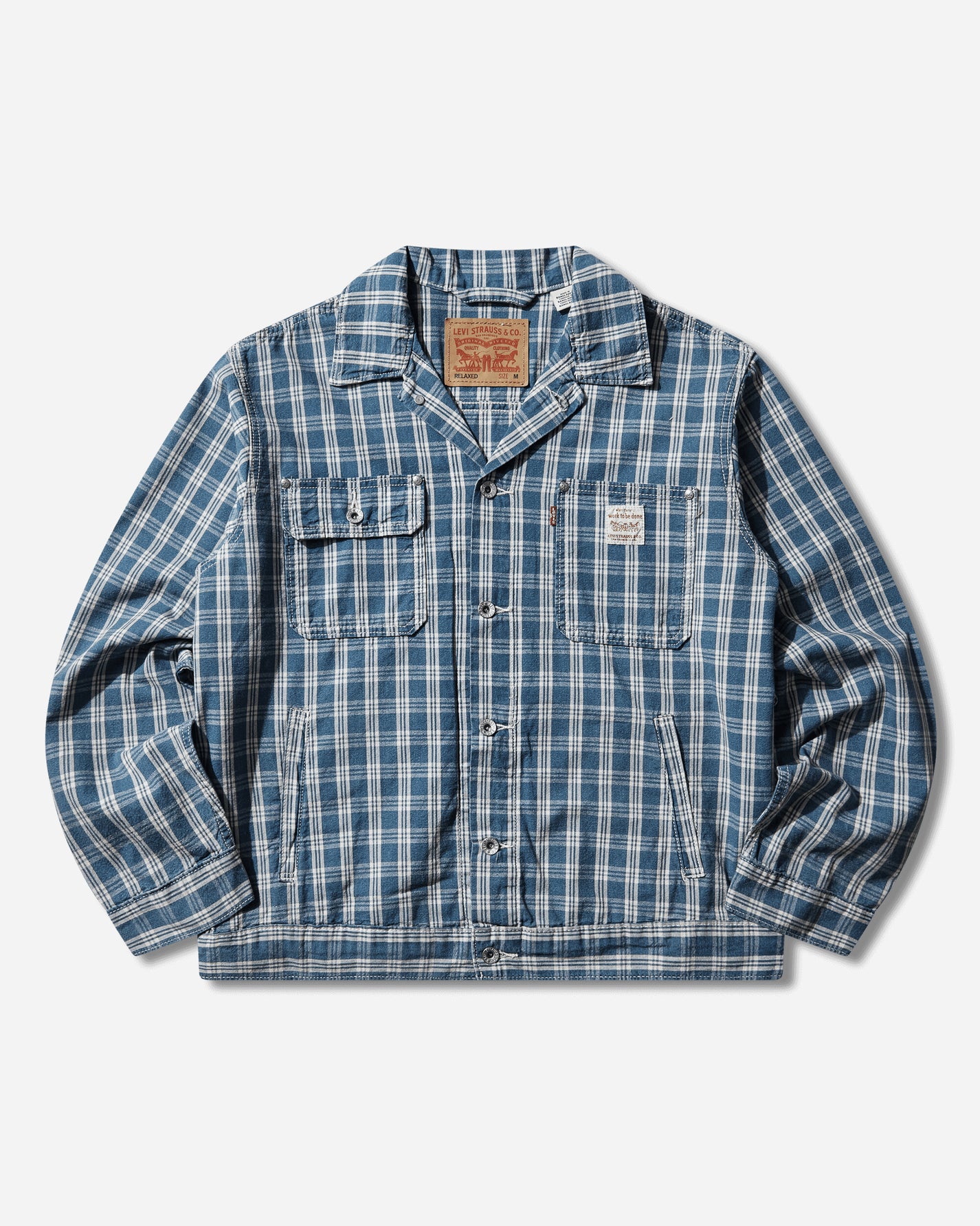 Levi's Sunrise Trucker Summer Check T Med Indigo Coats and Jackets Denim Jackets A4820 0027