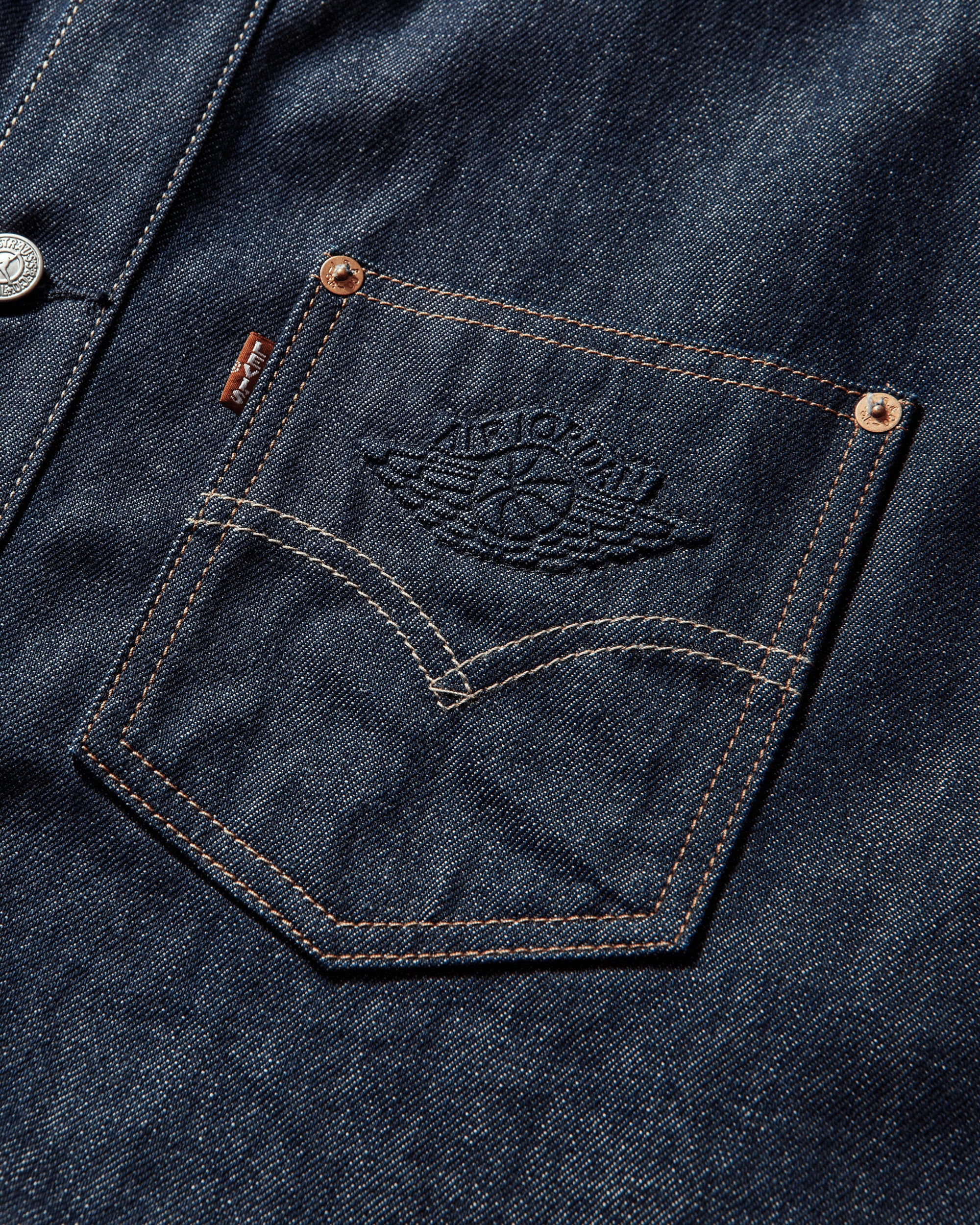 Levi's X Jordan Overshirt Jacket Dark Indigo Coats and Jackets Denim Jackets 005FG 0000