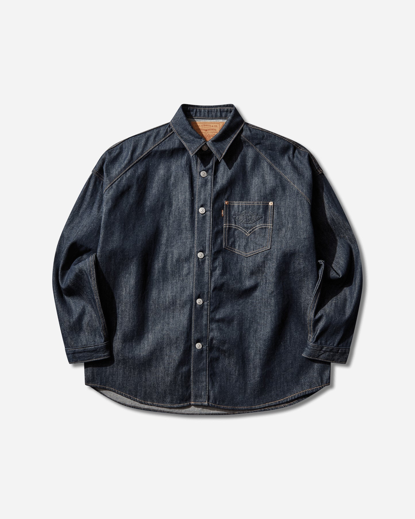Levi's X Jordan Overshirt Jacket Dark Indigo Coats and Jackets Denim Jackets 005FG 0000