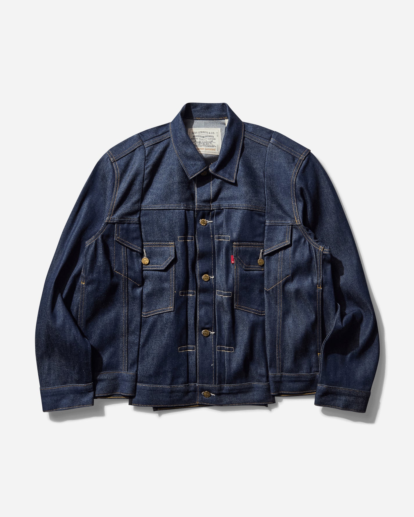 Levi's X Sacai Type 123 Trucker Dark Indigo - Flat Finish Sacai R1 Coats and Jackets Denim Jackets 0035I 0000