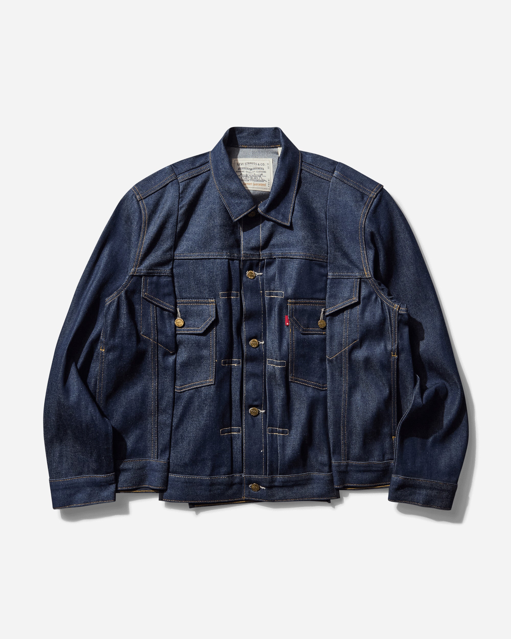 Levi's X Sacai Type 123 Trucker Dark Indigo - Flat Finish Sacai R1 Coats and Jackets Denim Jackets 0035I 0000