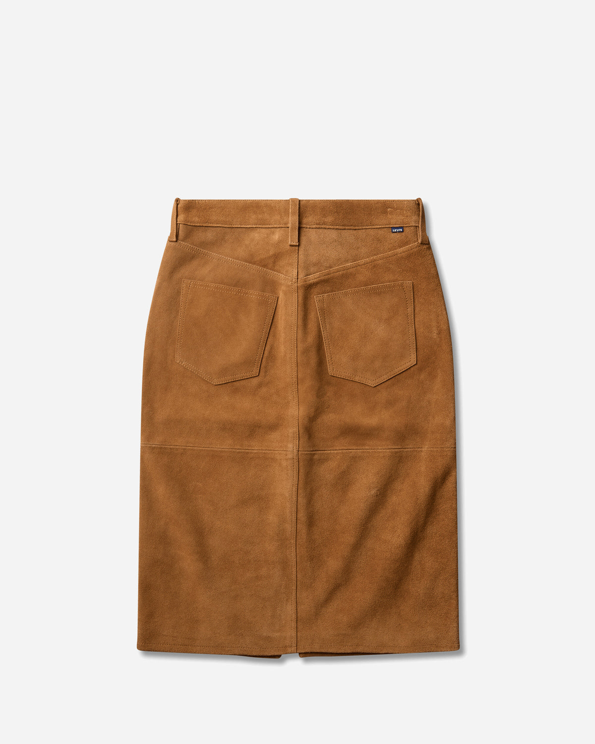 Levi's Wmns Blue Tab Suede Pencil Skirt Browns Brown Skirts Midi 006U3 0000