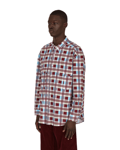 Levi's Skateboard Woven Printed Burgundy Blue T-Shirts Longsleeve A0953 0000