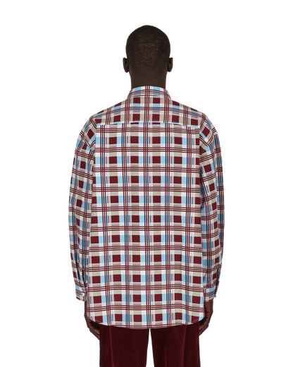 Levi's Skateboard Woven Printed Burgundy Blue T-Shirts Longsleeve A0953 0000