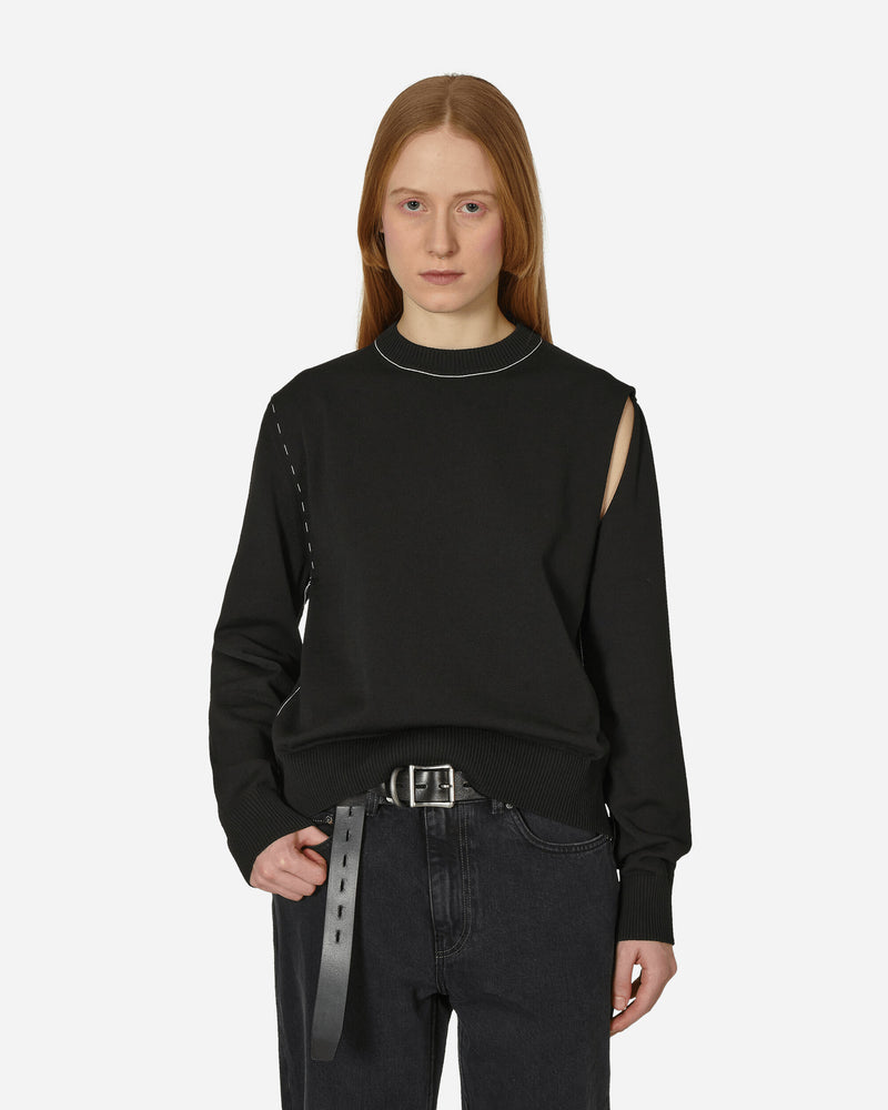 Deconstructed Crewneck Sweater Black