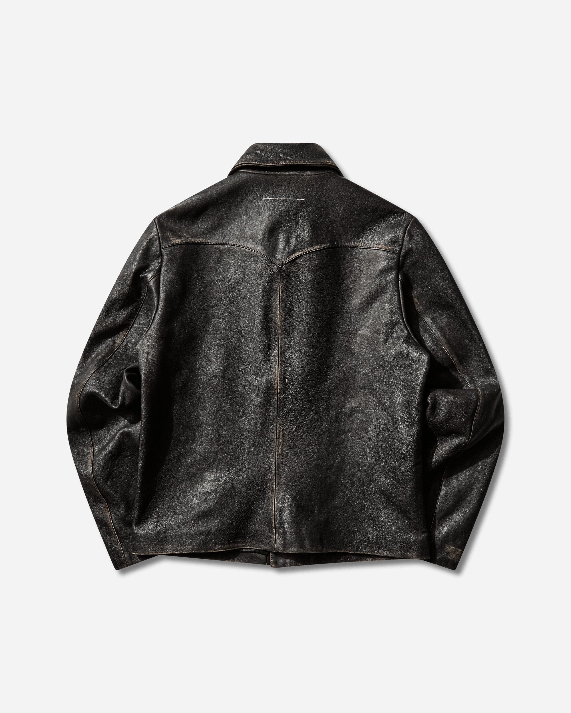 メンズ ディストレスト レザー ジャケット | MM6 Maison Margiela 