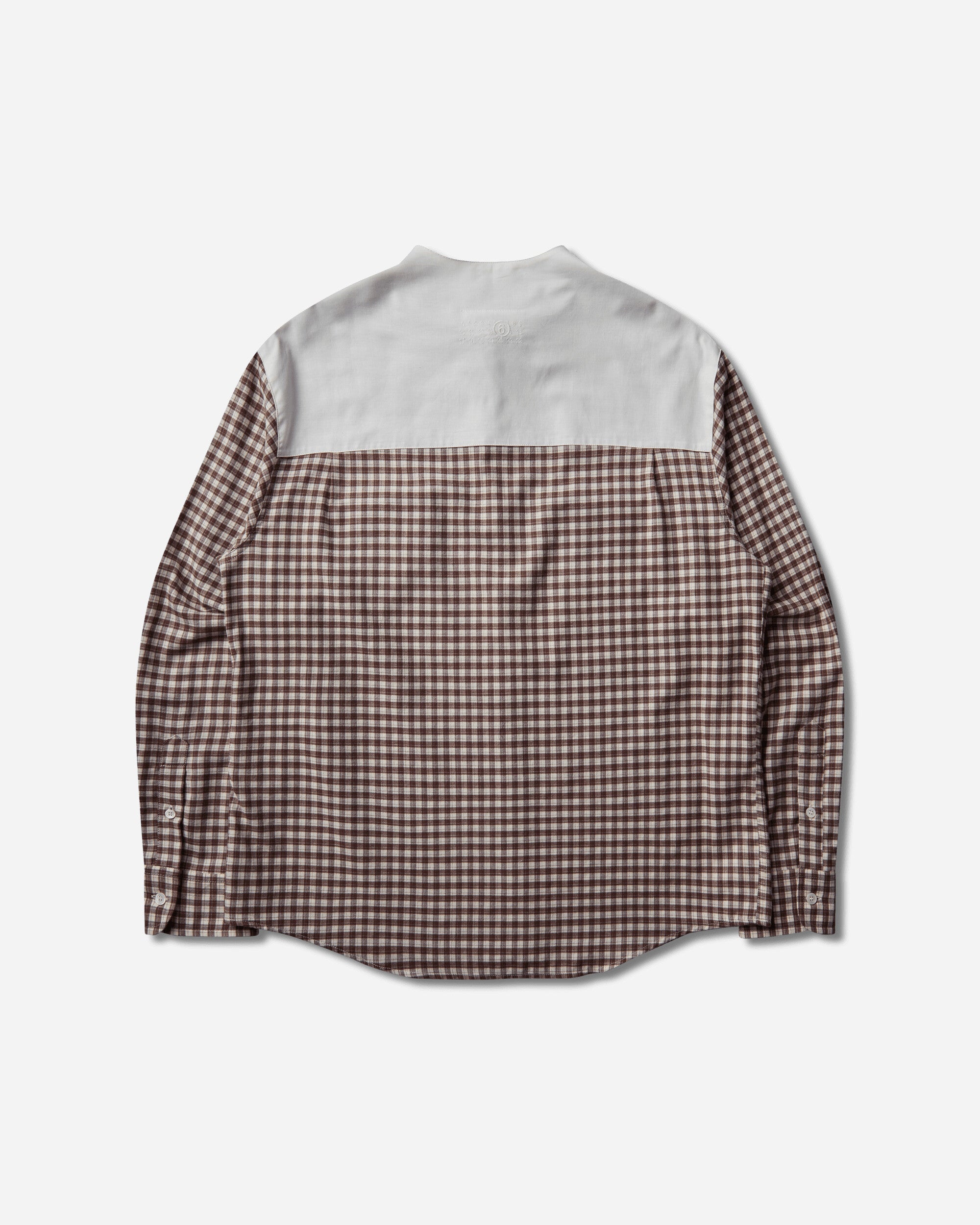 MM6 Maison Margiela Longsleeved Shirt Brown/Off White Shirts Longsleeve Shirt SH0DT0047 001F
