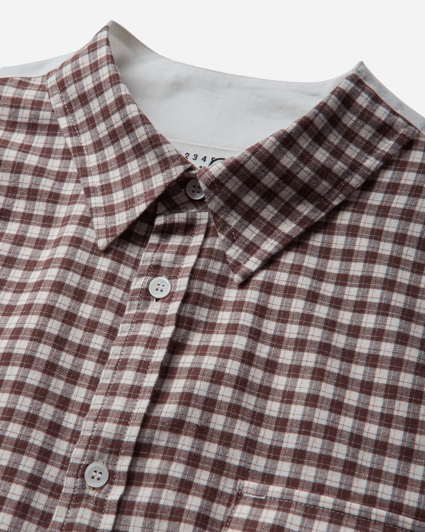 MM6 Maison Margiela Longsleeved Shirt Brown/Off White Shirts Longsleeve Shirt SH0DT0047 001F