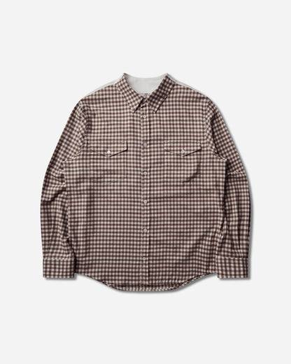 MM6 Maison Margiela Longsleeved Shirt Brown/Off White Shirts Longsleeve Shirt SH0DT0047 001F