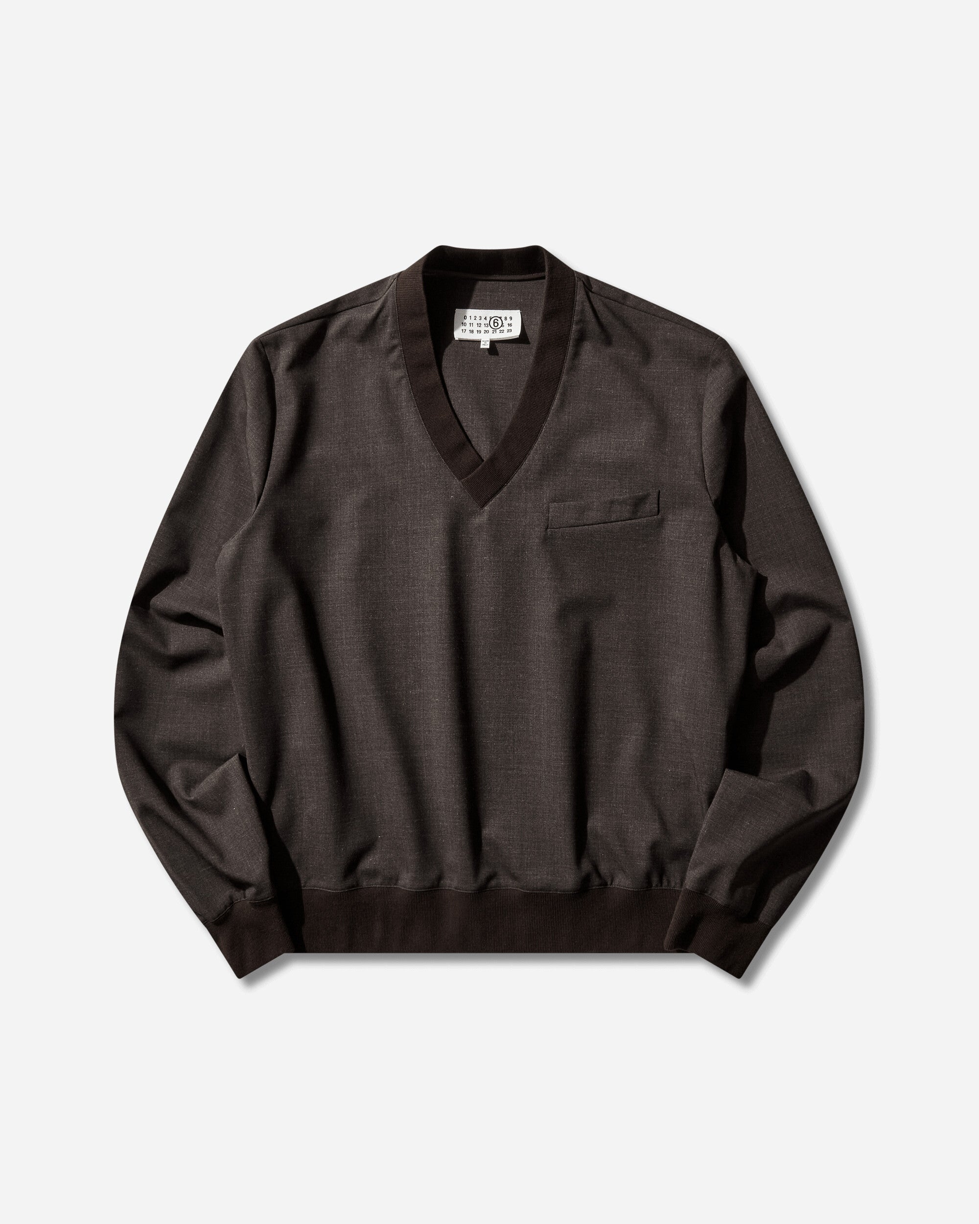 MM6 Maison Margiela Long-Sleeved Top Deep Brown T-Shirts Top SH2NH0017 144M