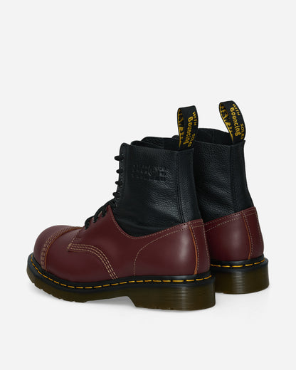 MM6 Maison Margiela 1460 - Twisted And Reimagined - Steel Toe Black / Oxblood Boots Mid Boot S66WU0125P8029 H6077