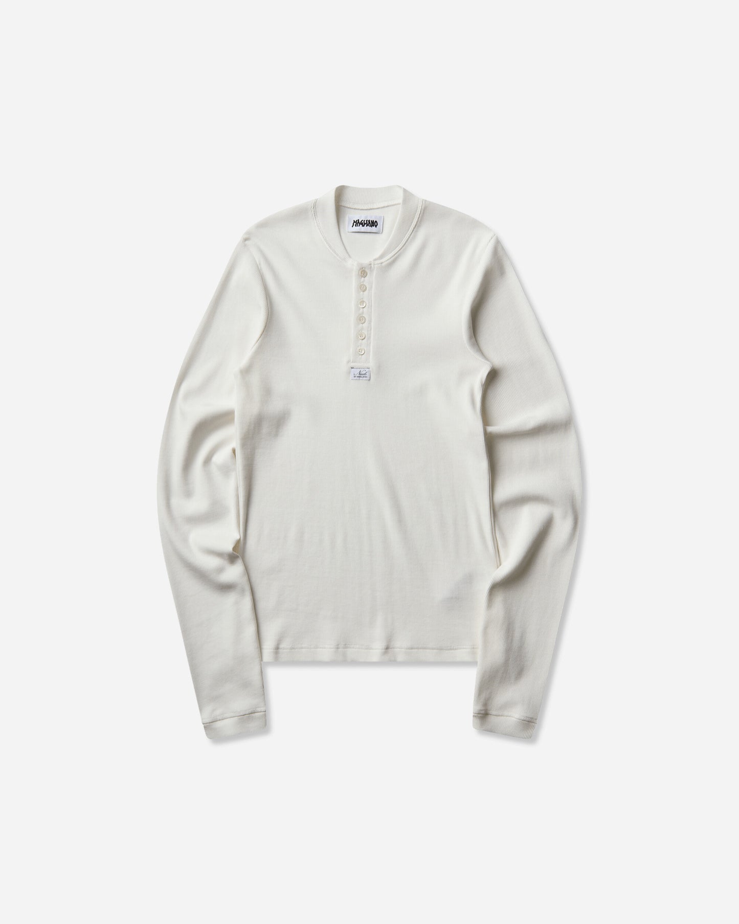 Magliano Nudo Serafino Long S White T-Shirts Longsleeve MGFW26TT02876 6067