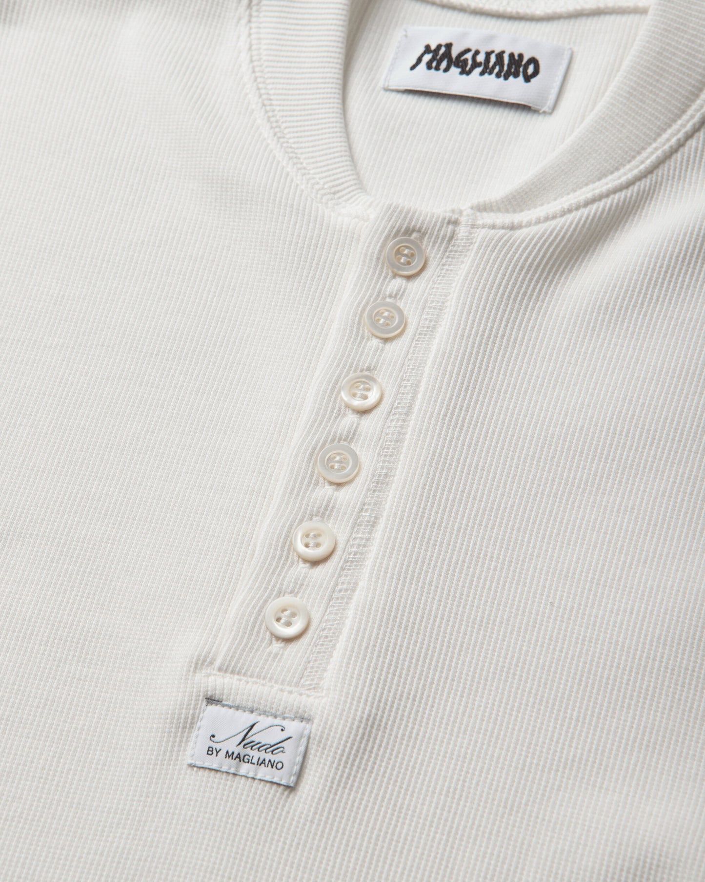 Magliano Nudo Serafino Long S White T-Shirts Longsleeve MGFW26TT02876 6067