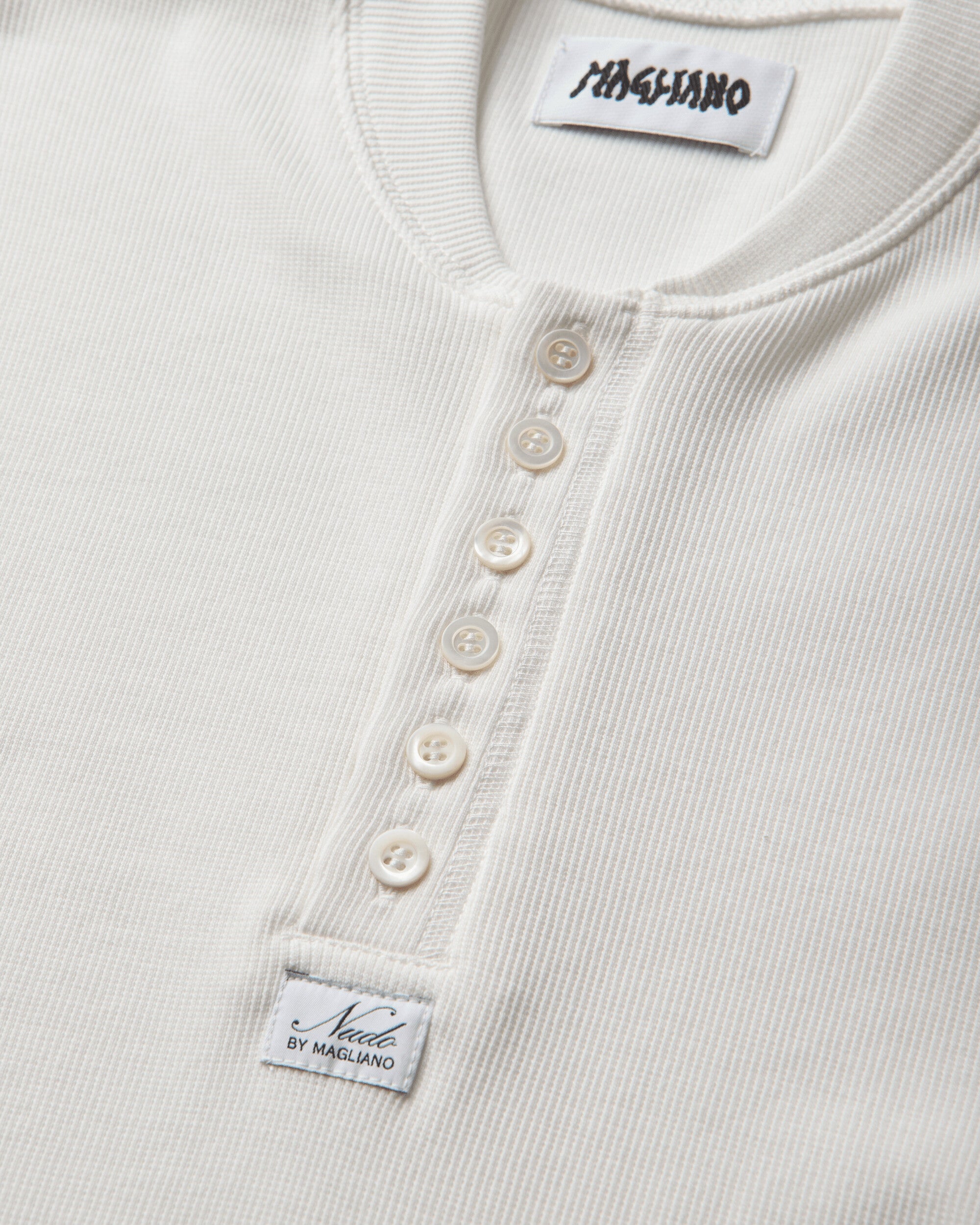 Magliano Nudo Serafino Long S White T-Shirts Longsleeve MGFW26TT02876 6067