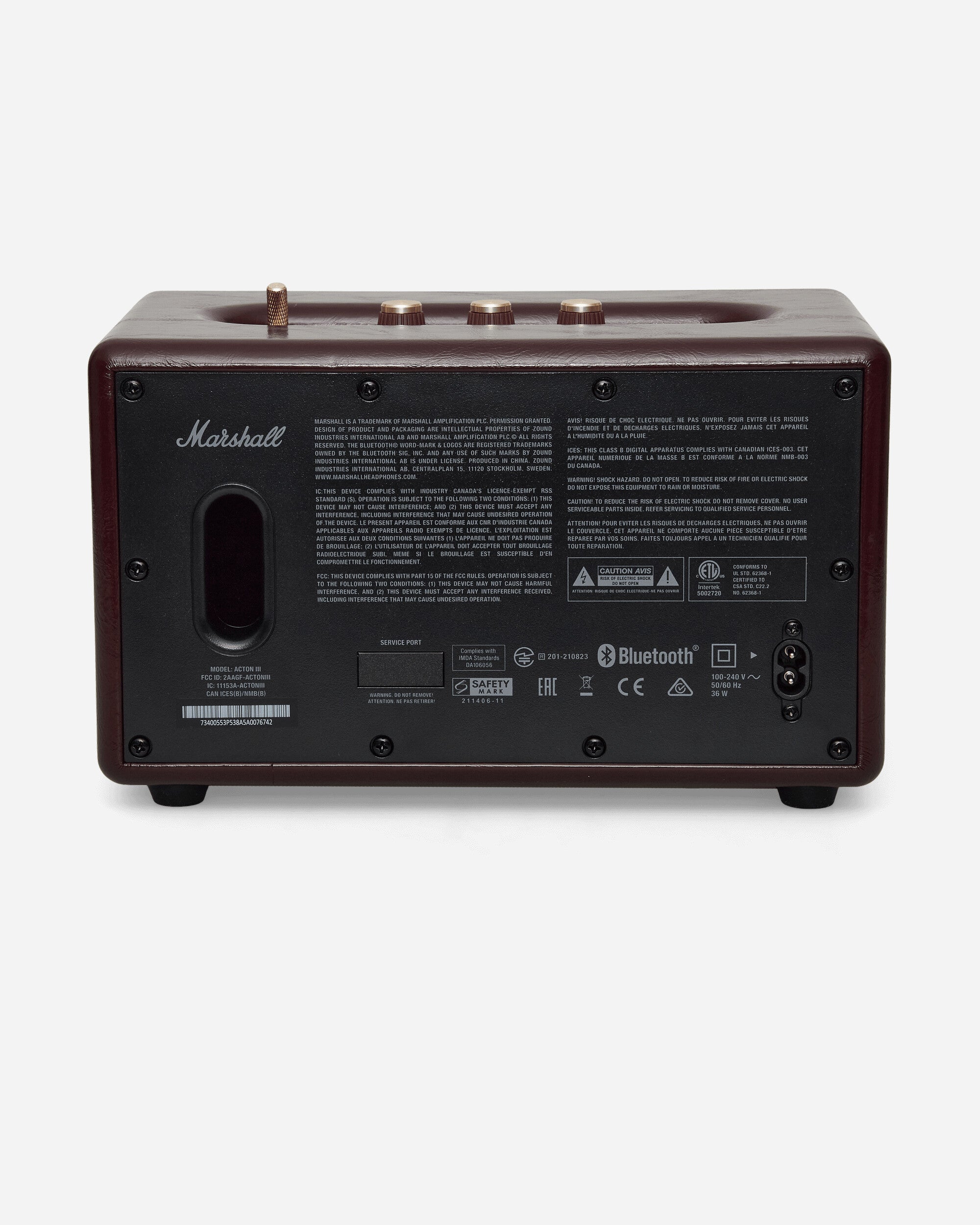 Marshall Acton III Burgundy Burgundy Tech and Audio Speakers 1008173 BURGUNDY