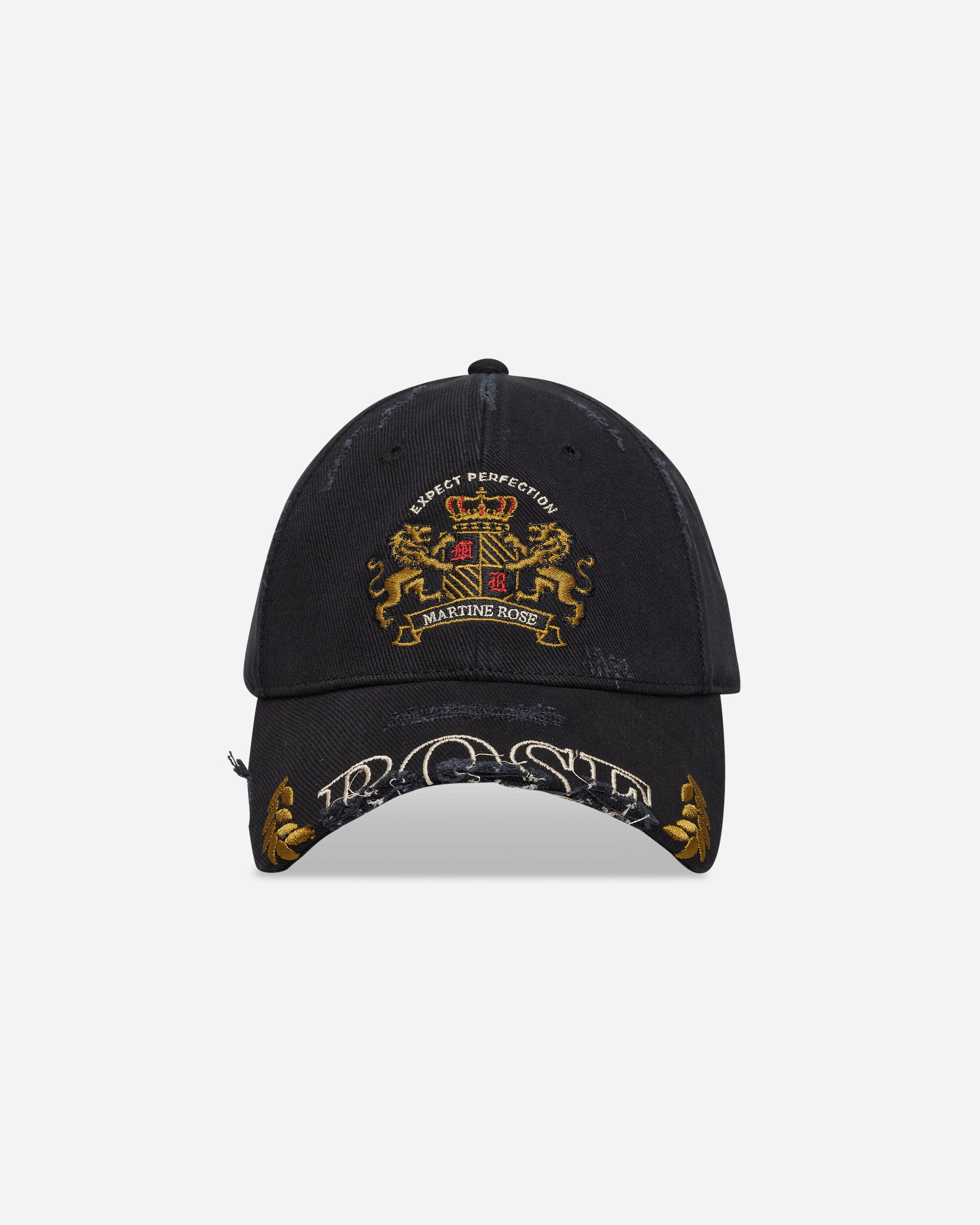 Martine Rose Cut Peak Cap Black Washed Hats Caps 1130WP13002