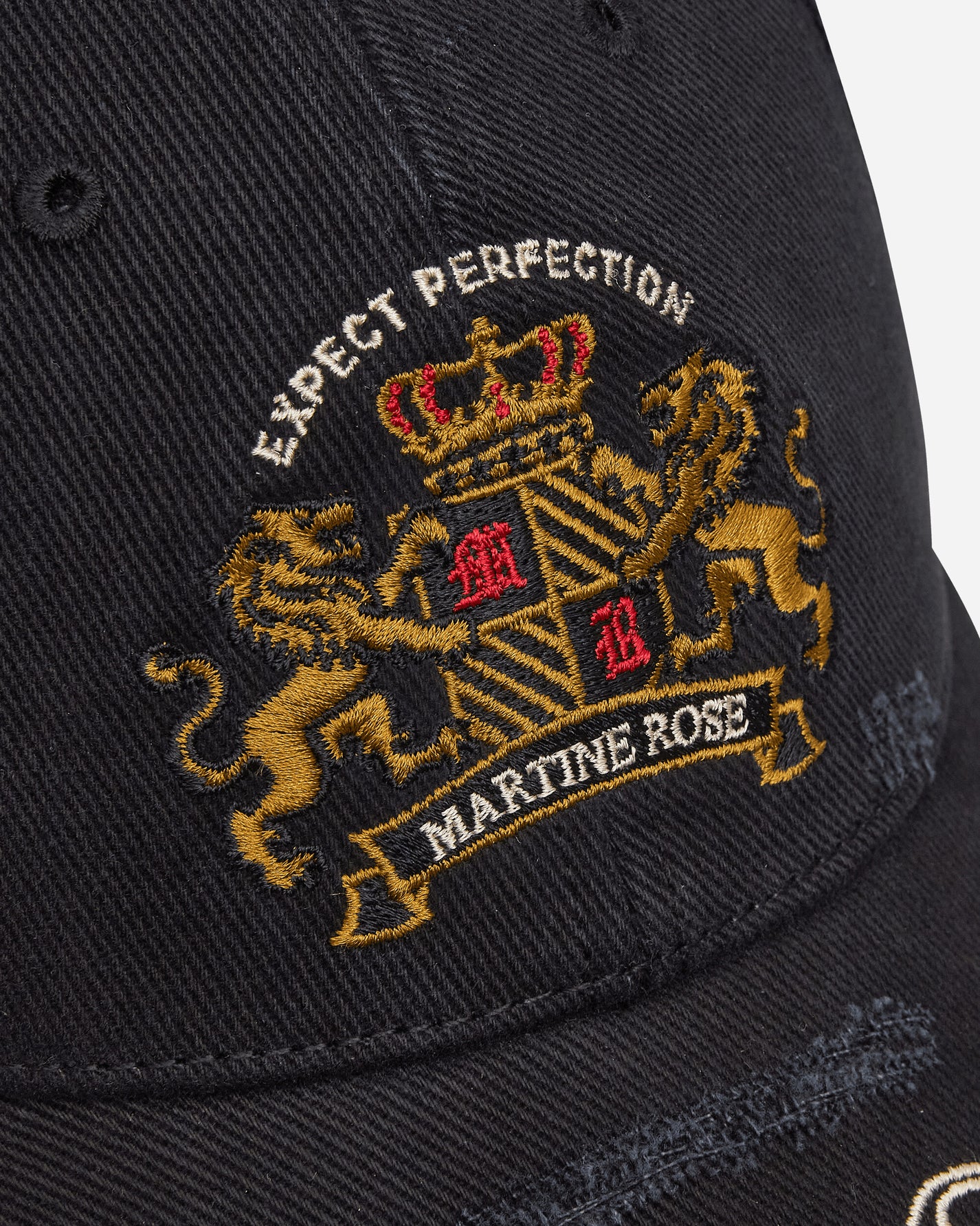 Martine Rose Cut Peak Cap Black Washed Hats Caps 1130WP13002