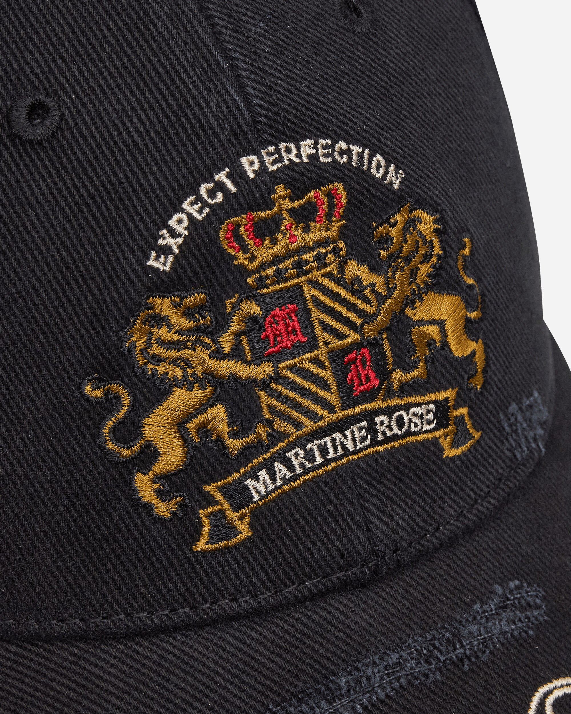 Martine Rose Cut Peak Cap Black Washed Hats Caps 1130WP13002