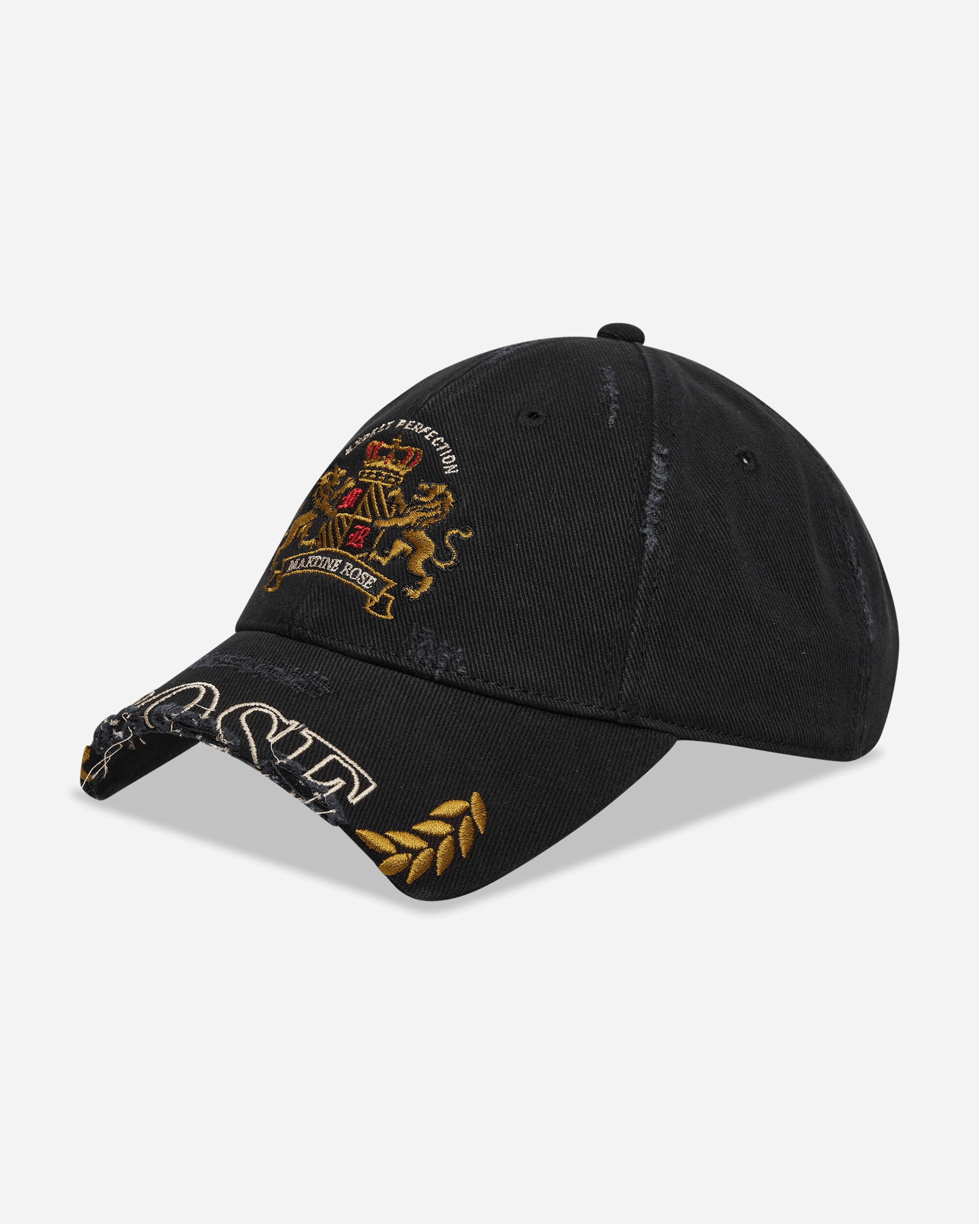 Martine Rose Cut Peak Cap Black Washed Hats Caps 1130WP13002