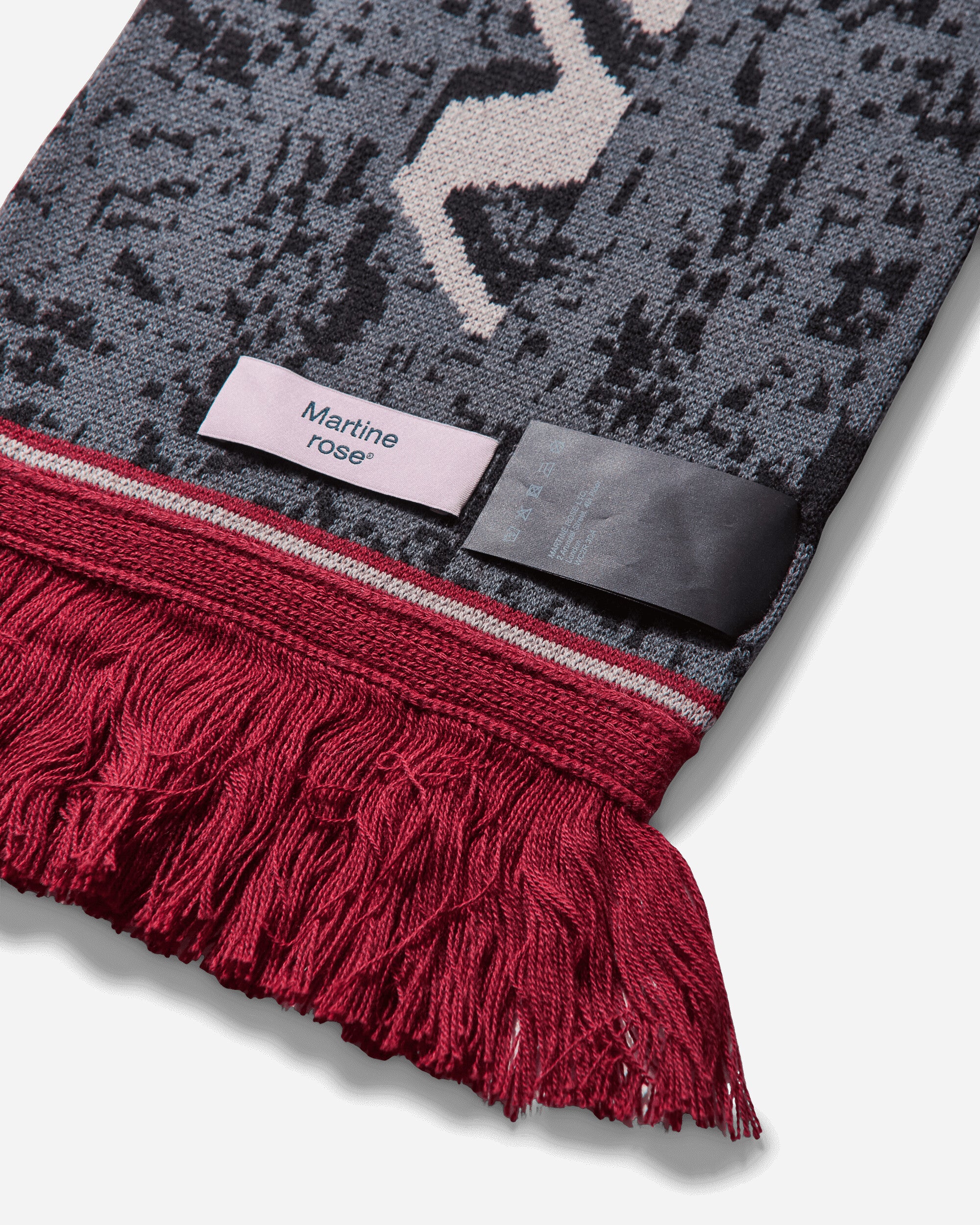 Martine Rose Reversible Scarf Grey-Red Gloves and Scarves Scarves and Warmneck 1220YA09029