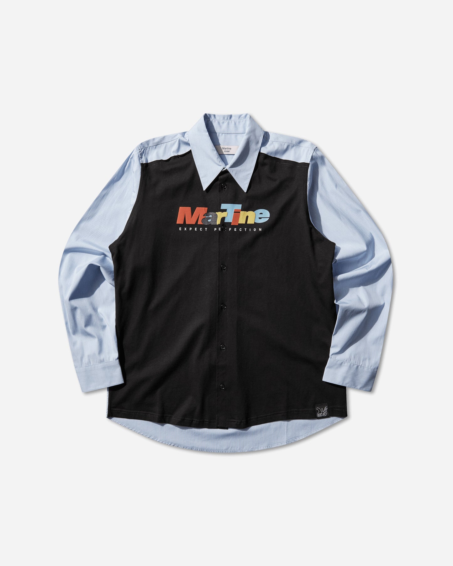 Martine Rose L S T Shirt Shirt Blue/White Stripe/Black Shirts Longsleeve Shirt 494WS36531