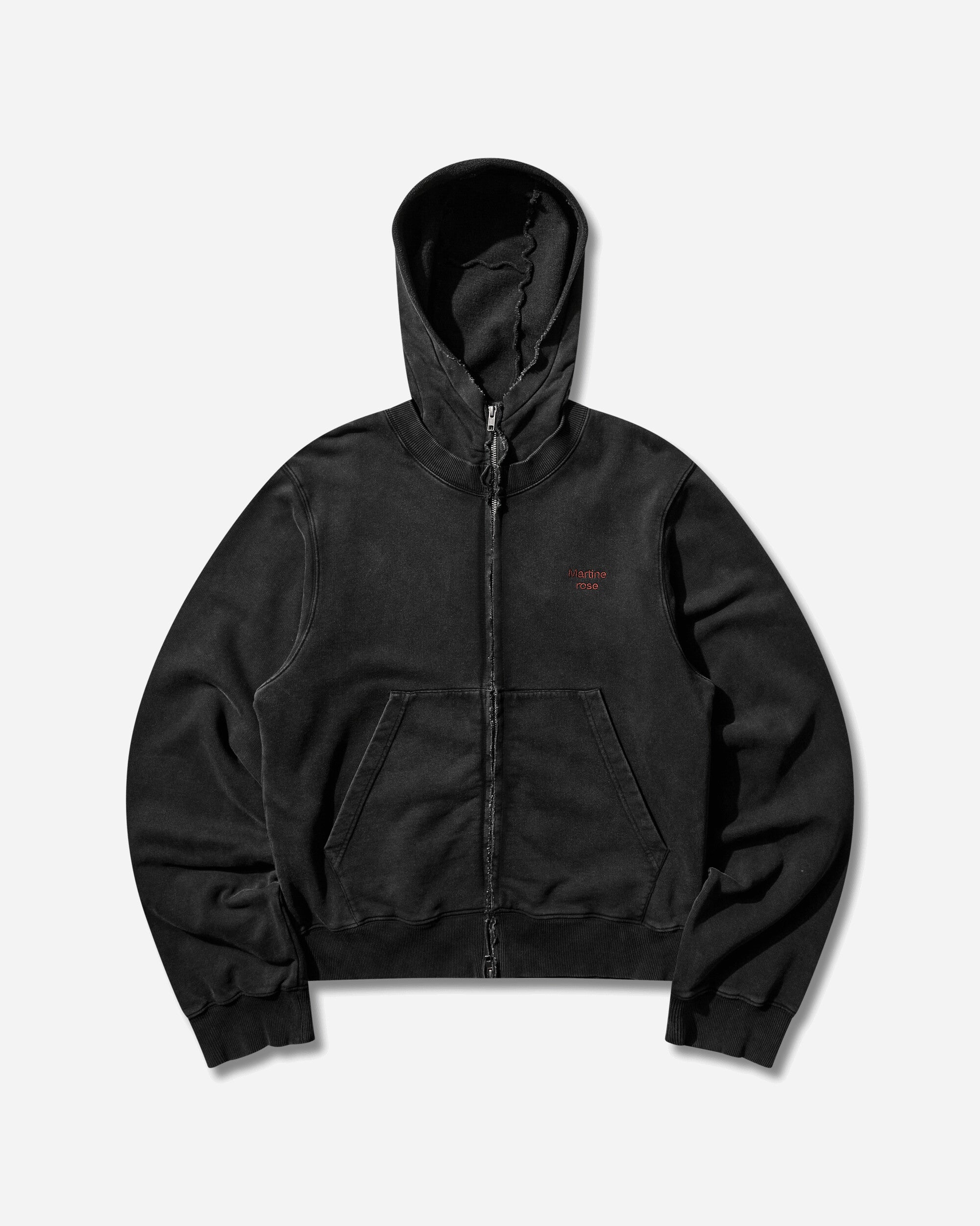 Martine Rose Hooded Zip Crew Black Washed Sweatshirts Zip-Ups 682JS02002