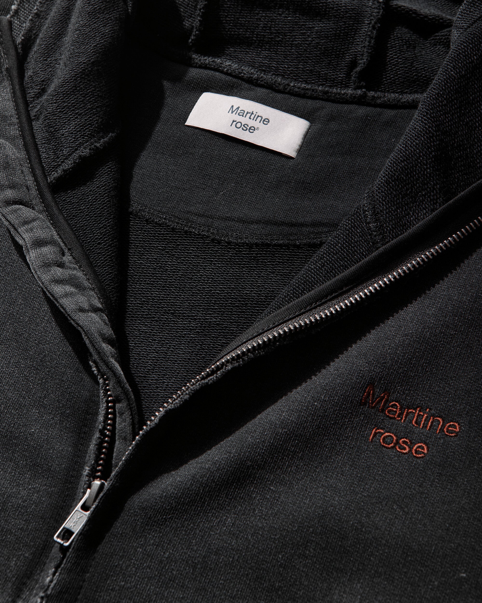 Martine Rose Hooded Zip Crew Black Washed Sweatshirts Zip-Ups 682JS02002