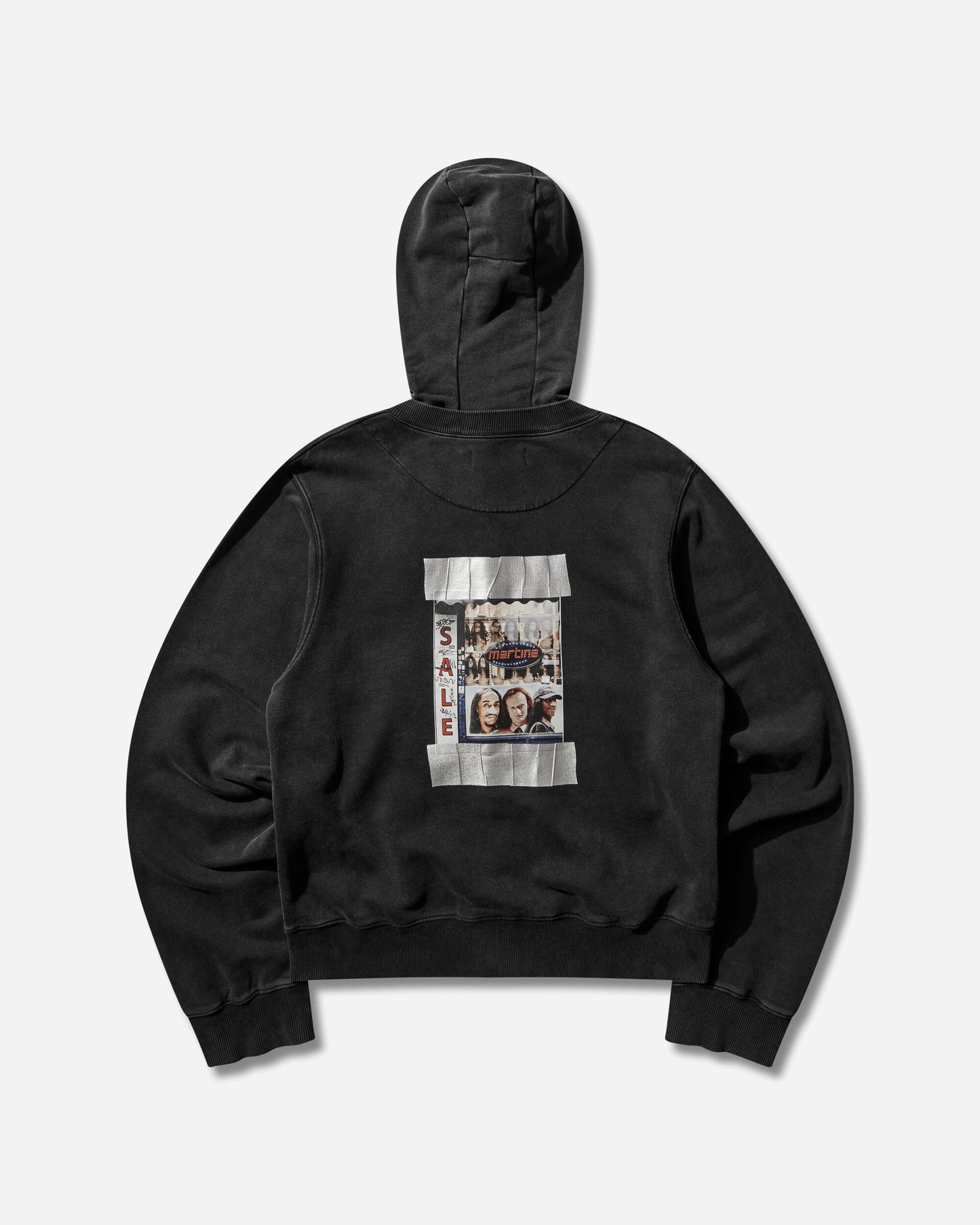 Martine Rose Hooded Zip Crew Black Washed Sweatshirts Zip-Ups 682JS02002