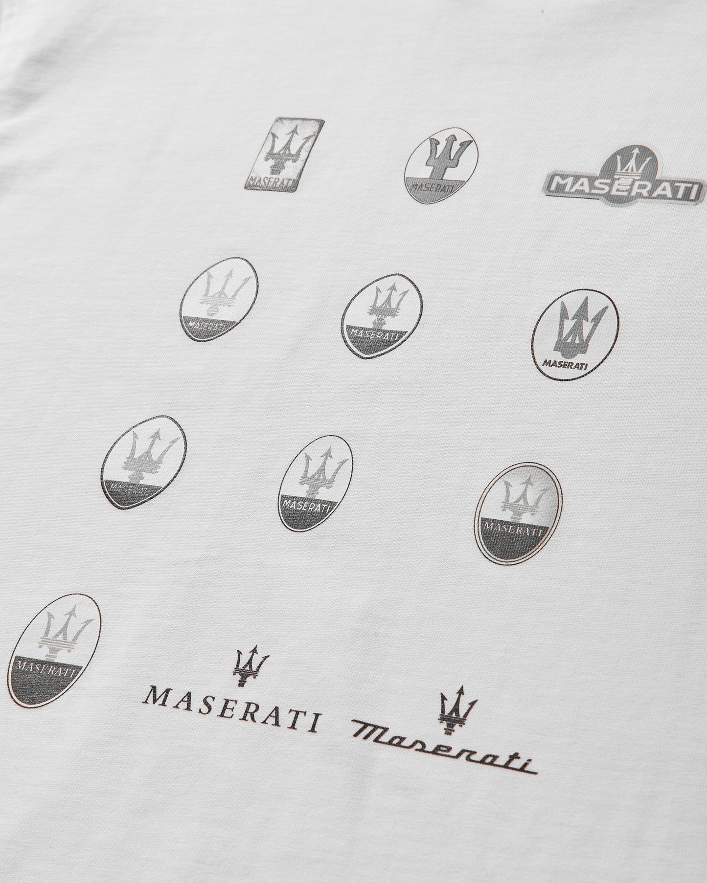Maserati Heritage Long Sleeve White T-Shirts Top BMMW007JY05 WTH0001