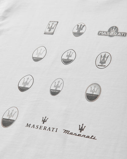 Maserati Heritage Long Sleeve White T-Shirts Top BMMW007JY05 WTH0001