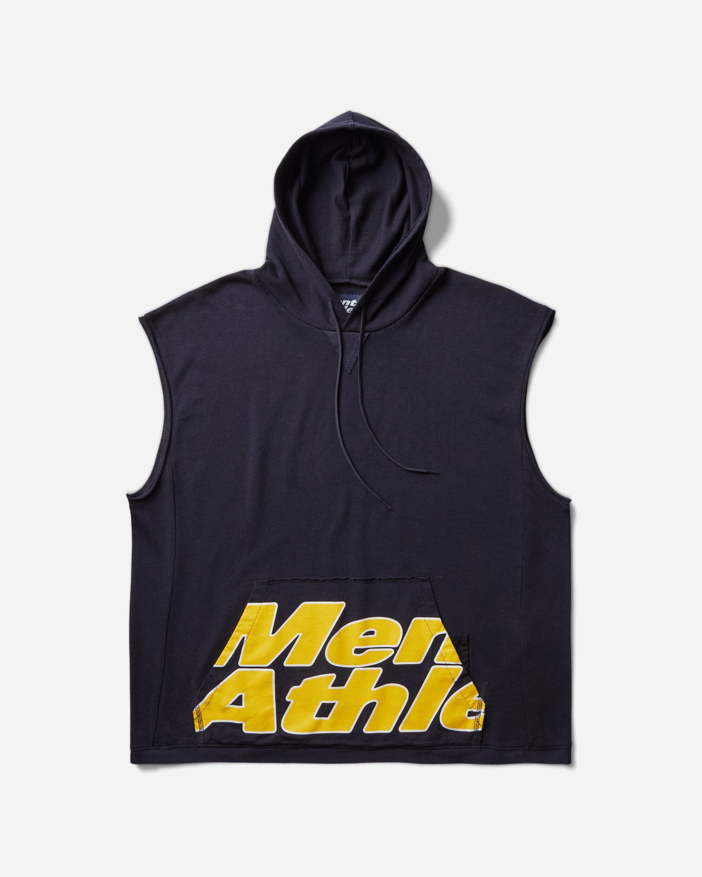 Mental Athletic Raw Cut Sleeveless Sweat Hoodie Baritone Blue Sweatshirts Hoodies ZBUW003JY03 BLU0053