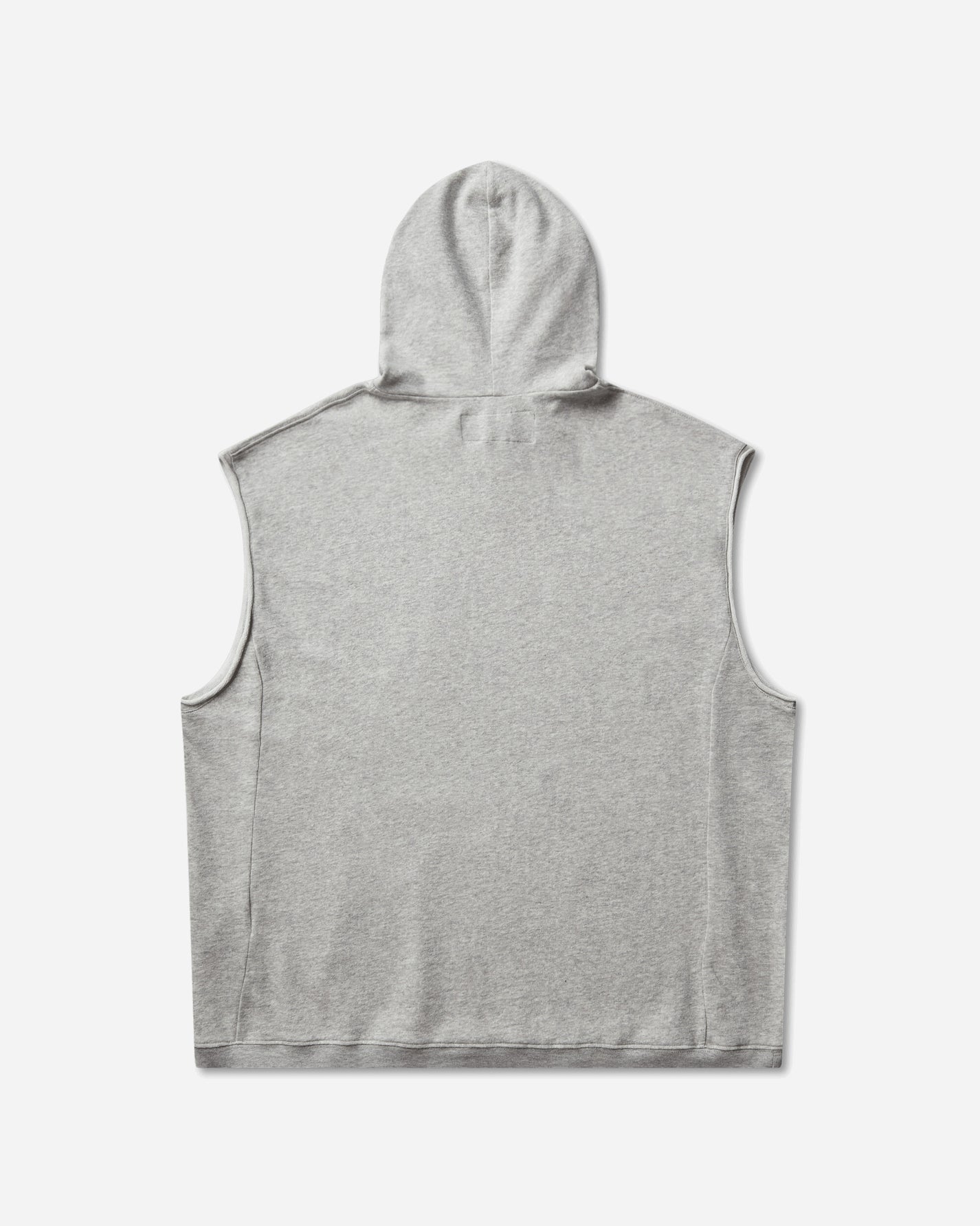 Mental Athletic Raw Cut Sleeveless Sweat Hoodie Grey Melange Sweatshirts Hoodies ZBUW004JY04 GRY0404