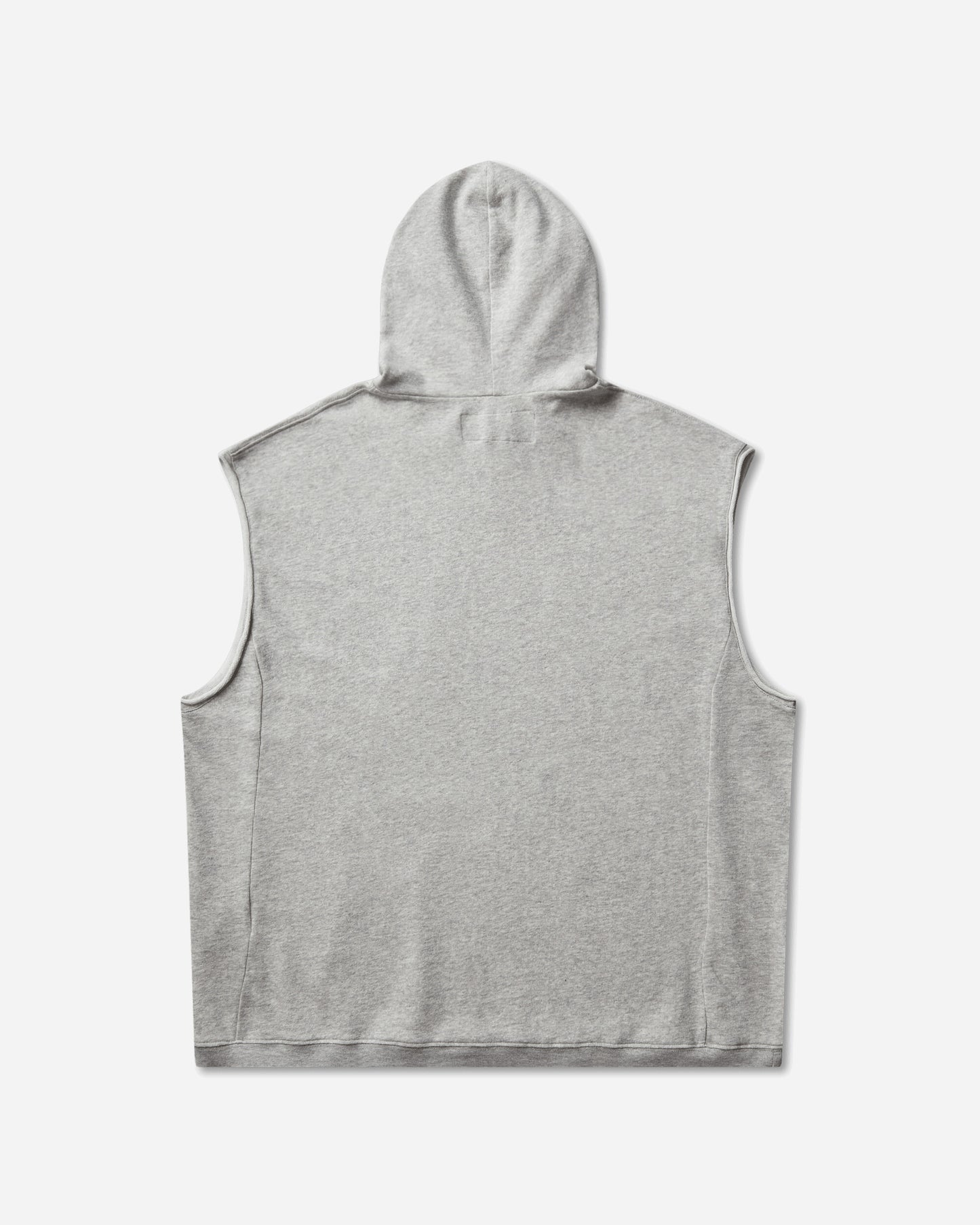 Mental Athletic Raw Cut Sleeveless Sweat Hoodie Grey Melange Sweatshirts Hoodies ZBUW004JY04 GRY0404