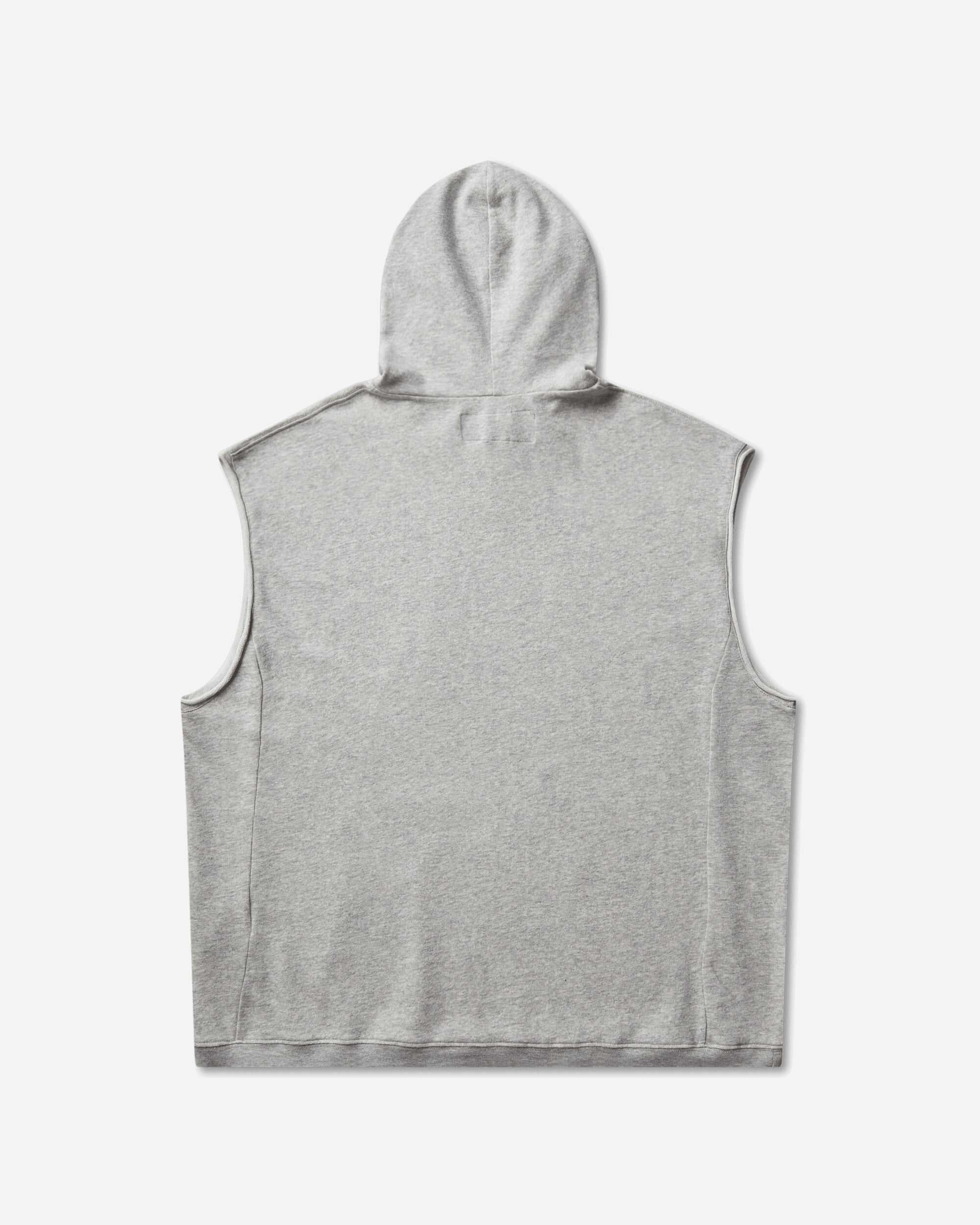 Mental Athletic Raw Cut Sleeveless Sweat Hoodie Grey Melange Sweatshirts Hoodies ZBUW004JY04 GRY0404