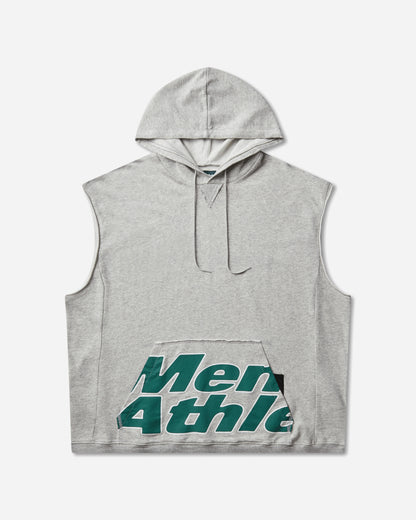 Mental Athletic Raw Cut Sleeveless Sweat Hoodie Grey Melange Sweatshirts Hoodies ZBUW004JY04 GRY0404